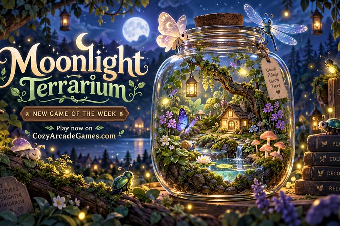 Moonlight Terrarium cozy arcade game hero image